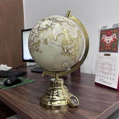 Elegant Grey & Gold Colour Globe for Luxurious Decor