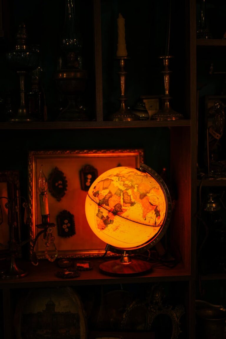 Why a Simple Globe Is One of the Easiest Ways to Make Your Home Look Better 9 illuminated globe on table in dark