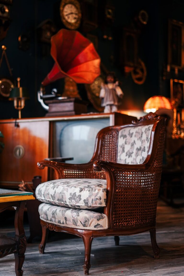 Why Old and Secondhand Furniture Feels So Much Better Than Most New Furniture 8 photo of an armchair and a vintage tv