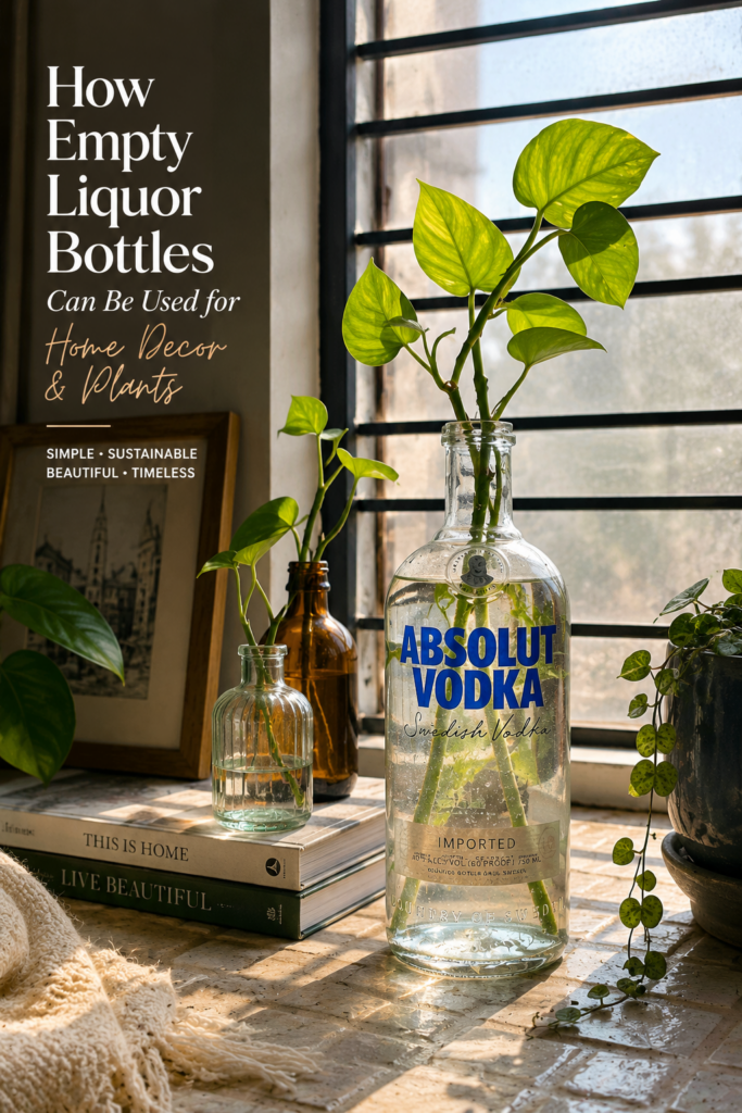 How I Use Empty Glass Bottles for Home Decor and Plant Propagation 1 absolut bottle plant 1