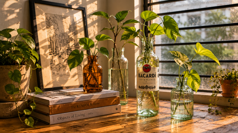 How I Use Empty Glass Bottles for Home Decor and Plant Propagation 2 bottles plant propogation