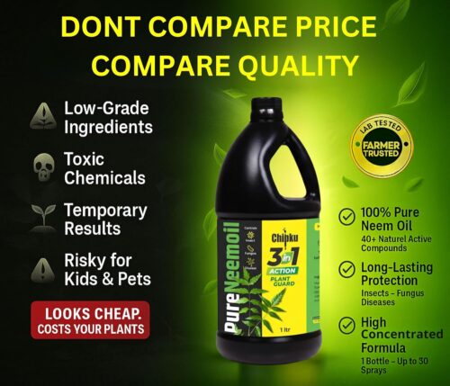 Organic Cold-Pressed Neem Oil for Plants – 1 Litre