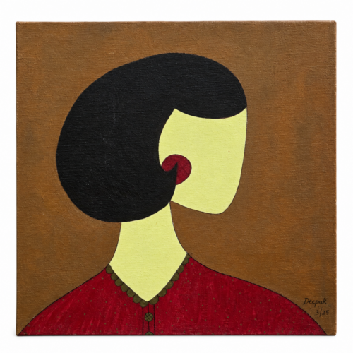 The Quiet Profile – Original Handmade Acrylic Painting on Canvas Board