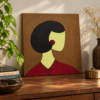 lady art 2 The Quiet Profile – Original Handmade Acrylic Painting on Canvas Board