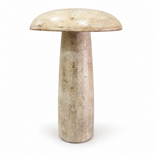 Wooden Mushroom Decorative Piece – Weathered Rustic Finish