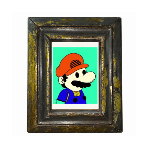 Analysis output 1 Vintage Distressed Wooden Frame with Gold Accents