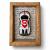 Vintage Race Car Shadowbox on Handwritten Paper Miniature Car Wooden Shadow Box Frame – Decorative Art for Car Lovers
